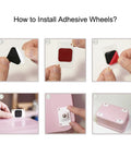 Installation guide for Self Adhesive Mini Casters 12 Pack Durable Universal Plastic Caster Wheels White Stick On Rollers.