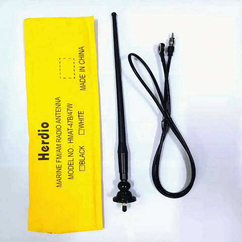 Waterproof Marine Radio Antenna Rubber Duck Dipole With Flexible Mast And 180 Degree Swivel Base 3.0mm Connector