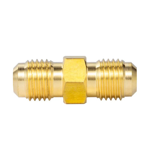 1/4 Inch Male Flare To 1/4 Inch Male Flare Brass Gas Adapter Union Coupler Pipe Fitting Set Workhorse Brass Single Piece