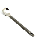 Ultralight Titanium Long-Handle Spoon With Polished Bowl for trail-ready hiking, camping, and backpacking, 8 5/8 inch reach