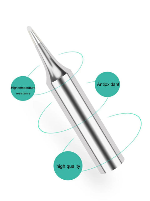 Close-up of single tip from 11 Piece T18 Soldering Iron Tips Set For Hakko FX 888D FX 888 FX 600, showing high quality electroplated finish.