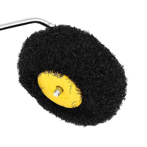 Drywall Corner Paint Roller Pumpkin Shape Precision Edging Tool For Tight Interior Exterior Wall Touch Ups Home Reno Pro Hack Quick Coating Game Changer Zero Fuss Knockout Finish close-up with black roller head and yellow plastic base.