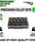 High Precision 13 Piece Spring Collet Set for ER11 Tool Holders 1mm to 7mm Range with 0.0003 Inch TIR in case