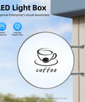 Round Waterproof Double Sided Outdoor LED Lightbox Sign 24 Inch White mounted on wall for Retail Advertising