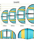 Inflatable Handheld Windsurfing Wing 5m² For Windsurf Kitesurf And Wing Foiling With Window Durable Polyester Surf Wing size chart