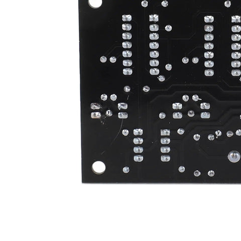 Close-up of Pro Grade Op Amp Testing Module PCB showing solder points for single and dual op amp boards compatible with LM741, LM358.