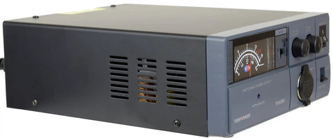 Side view of 50 Amp 13.8V Analog DC Power Supply With Cigarette Plug For Ham And CB Radios And Amplifiers, rock solid output