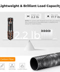 60 Inch Carbon Fiber Tripod For Cameras Ultralight Travel Buddy weighs 2.2 lb with load capacity of 17.7 lb