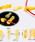 T Tap Wire Connectors Kit For Car Audio And Speaker Wiring, Quick Splice Self Stripping Terminals, nylon quick disconnects sizing details