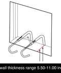 Illustration showing mounting of Retractable Fire Escape Ladder For Two Story Homes on window sill, fit thickness 5.50-11.00 inches.