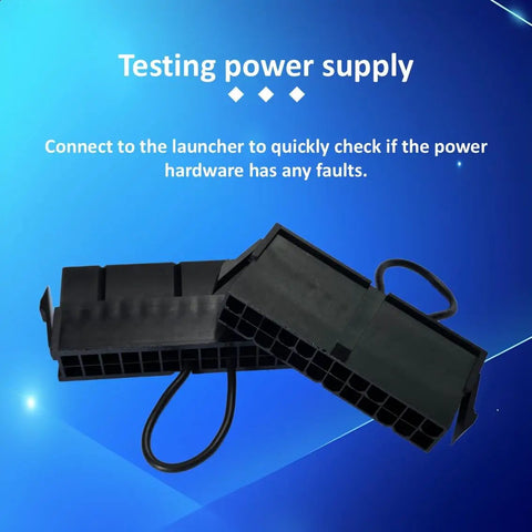 24 Pin ATX Jumper Bridge Power Supply Starter Tool For PC Testing And Troubleshooting Start Your PSU Without A Motherboard Ideal For PC Builds And Mining Rigs Quick Power On, black plastic 24-pin PSU tester