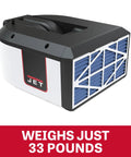 Air Filtration System With Auto Sensor And Six Speed Control For Boss Level Air Quality Captures 99 Percent Of 5 Micron Particles And 85 Percent Of 1 Micron Particles Delivers Up To 1000 CFM At 120V Single Phase, side view