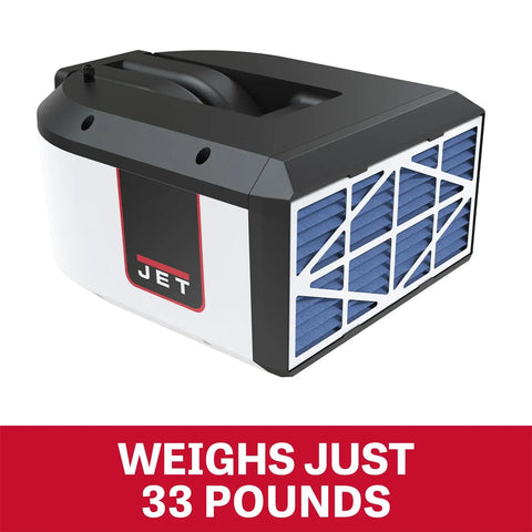 Air Filtration System With Auto Sensor And Six Speed Control For Boss Level Air Quality Captures 99 Percent Of 5 Micron Particles And 85 Percent Of 1 Micron Particles Delivers Up To 1000 CFM At 120V Single Phase, side view