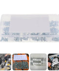 Cool 260 Piece Hydraulic Grease Fitting Replacement Kit With Galvanized Iron For M6 M8 M10 Straight And Angled Nipples, plastic case