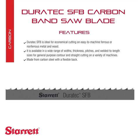 Duratec SFB Band Saw Blade Skip Tooth With Raker Set And Neutral Rake For Metal And Wood, 93 1/2 Inch Length, 1/4 Inch Width, 0.025 Inch Thick, 4 TPI, Cuts Like A Boss In Toolrooms And Shops