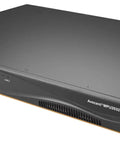 Rock Solid 32 Port KVM Switch with dual AC backup, front view showing USB and LAN ports for remote server control.