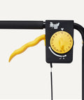 Close-up of control handle on Fertilizer Spreader For Lawn With Even Coverage All Season Workhorse, Multi Gear Control.
