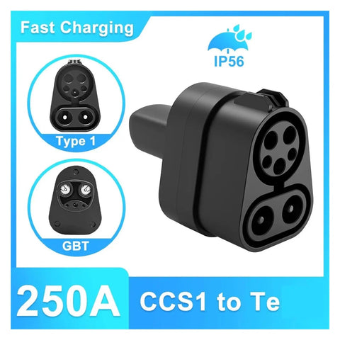 Ccs1 To Ccs2 Ev Charger Adapter 250Kw DC Fast Charging Converter for Tesla with heavy-duty build and IP56 water resistance.