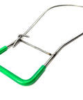 Rugged Fish Stringer With Coated Handle For Spearfishing And Scuba Snorkeling, Solid One Quarter Inch Stainless Steel, Green Vinyl Grip