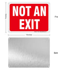 Two Pack Heavy Duty Aluminum Not Exit Signs Measuring Ten By Seven Inches showcasing front and back designs.