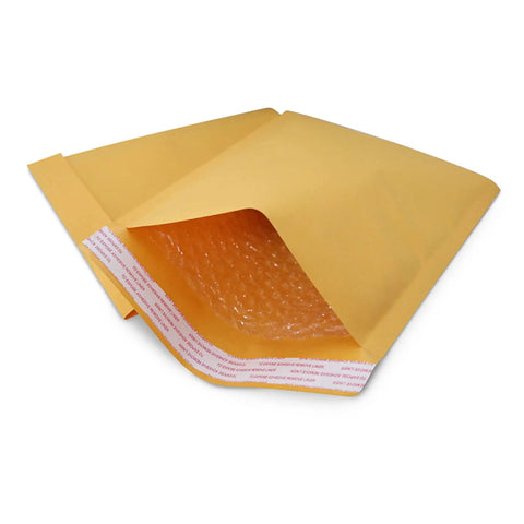 Gold Kraft Paper Bubble Padded Envelopes Mailers 9.5X14.5 self seal bubble lined opened with padding visible