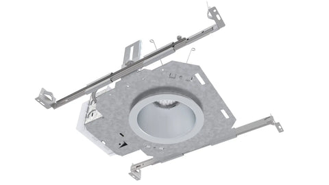 Round LED Downlight That Delivers 1500 Lumens At 3500K Neutral White, 55 Degree Cutoff, Dimmable, Gray Housing