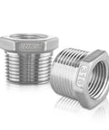 Stainless Steel Hex Bushing Reducer Half To Three Eighths NPT Male To Female Pipe Fitting Adapter For Plumbing Hydraulic Air Oil And Gas Systems Rock Solid Connector Heavy Duty Pro Grade