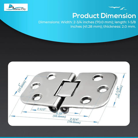 Flush Mount Hatch Hinges 316 Stainless Steel Marine Grade Build Tough As Nails Corrosion Resistant 180 Degree Rotation