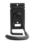 Front view of black Heavy Duty Bike Hooks PVC Coated Wall Mount Hangers For Mountain Road Hybrid And Folding Bikes Vertical Bicycle Storage Rack 2 Pack Black Sturdy Steel EVA Foam Protected Easy Install showing PVC-coated steel hook