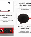 Built Different Heavy Duty Electric Pallet Wrapping Machine Featuring Lightning Smooth Automatic And Manual Modes And A Beastly 30 Rpm Motor For Warehouse Shipping Operations, showcasing enlarged turntable and hardware accessories.