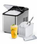 Top Rated Countertop Nugget Ice Maker With One Touch Deep Cleaning And Sleek Arctic Silver Trim designed for fast ice production with drink.