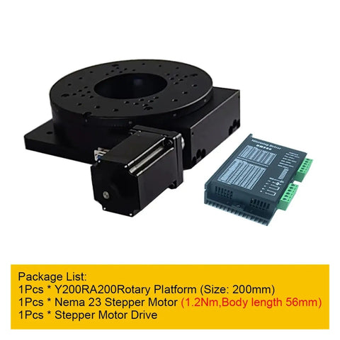 Pro Build Motorized Hollow Rotary Table With Nema 17 Gears And Dead Simple Indexing, 200mm rotary platform with Nema 23 stepper motor.