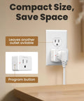 Remote Control Outlet Switch With Wall Mount, Compact Plug-In Power Control For Lamps And Home Appliances, shown in wall socket