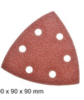 Grab These 60pcs Premium 90mm Triangular Sanding Discs With Durable Hook And Loop Backing Perfect For Detail Work Across 40 To 400 Grit Ranges For Smoother Wood And Auto Finishes That You Truly Need, showing a 90mm triangular sanding disc.
