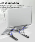 Go-To Adjustable Laptop Stand Desk Ergonomic Riser Elevates From 2.78 To 6.5 Inches, Ventilated ABS silicone notebook holder shown
