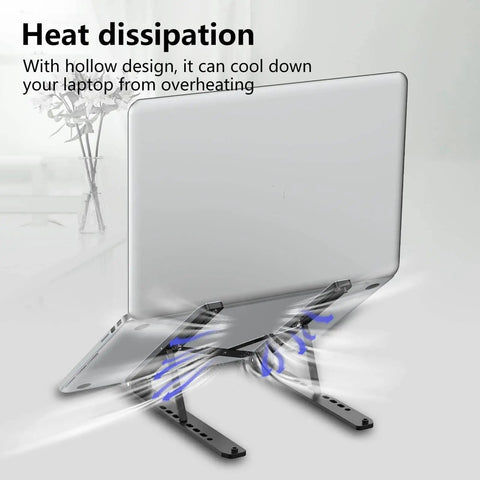 Go-To Adjustable Laptop Stand Desk Ergonomic Riser Elevates From 2.78 To 6.5 Inches, Ventilated ABS silicone notebook holder shown