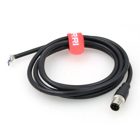 M12 4 Pin A Coded Aviation Connector Cable For Sensor And Actuator Devices Shielded PVC Black Straight Male Connector