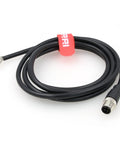 Black 4 Pin M12 A Coded Aviation Connector Cable with straight male end for sensors and actuators, shielded PVC, unplugged view