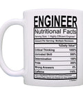 Funny Engineer Mug Gift for Men With Nutritional Facts Label Civil Engineer 11oz Ceramic Coffee Cup Perfect Gag Gift for Engineers