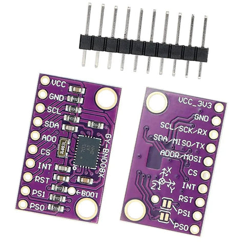 Top Notch 9DOF IMU AHRS Sensor Module High Accuracy For AR VR Applications And IoT Projects BNO085 Based Motion Sensor For Robotics Wearables Drones And Mixed Reality Experiences purple BNO085 breakout board with header pins