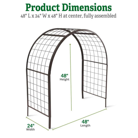Arch Trellis For Elevated Planter Boxes 2x4 Garden Arbor For Climbing Plants Vegetables And Flowers, Heavy Duty Steel Frame.