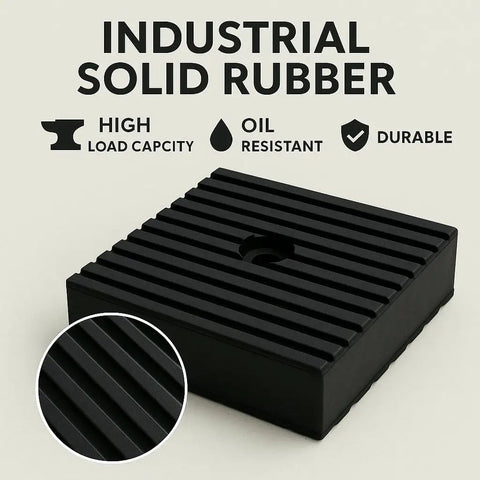 Four Pack Heavy Duty Anti Vibration Pads Made From Solid Rubber Four By Four By One Inches for Quiet Operation and Noise Dampening