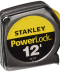 Stanley PowerLock 12-foot tape measure with yellow label and metal case, not Yellow PL12 One Half Inch Tape Measure