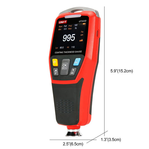 Coating Thickness Gauge For Automotive Paint And Bodywork, 0.1um Resolution, Car Coating Tester For Ferrous And Non Ferrous Metals, Automatic Detection With 3 Color LED Alarm And Audio Alert, Auto Off, Perfect Tool For Used Car Buyers, 5.9 in handheld