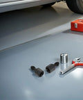 Heavy Duty Thread Repair Insert Kit For Car Engines, 2 Piece Steel Rethreading Tool Set with wrench in workshop.