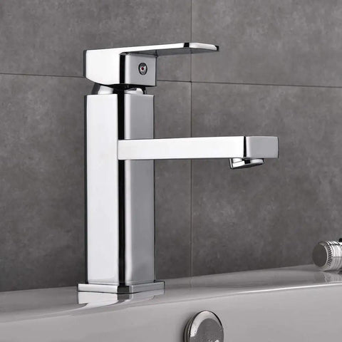 Single Handle Chrome Bathroom Faucet For One Hole Washbasin Deck Mount No Fuss Install With Ceramic Cartridge Leak Proof Design