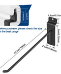 Image showing dimensions of Legit Badass Heavy Duty 10 Inch Slatwall Panel Hooks Black 96 Pack for retail display use.