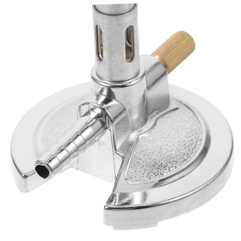Close-up of Bunsen Burner With Flame Stabilizer And Gas Adjustment, Zinc Alloy Build for Safe Heating and Sterilization