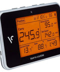 SC300 Portable Golf Launch Monitor With Doppler Radar Distance Feedback showing carry distance and ball speed on screen