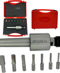 MT3 Rotary Broach Tool Holder Kit with ER16 adapter and 7 hex imperial broaches in red carrying case for lathe use